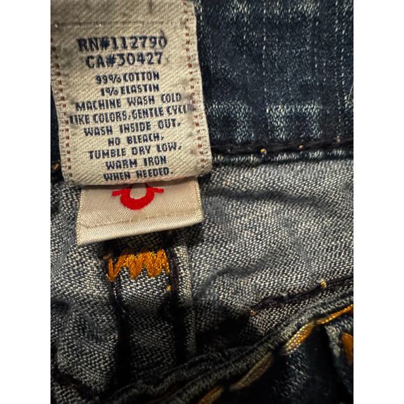 Vintage TRUE RELIGION Y2K World Tour Distressed Jeans 30W/L 29 - Picture 6 of 8